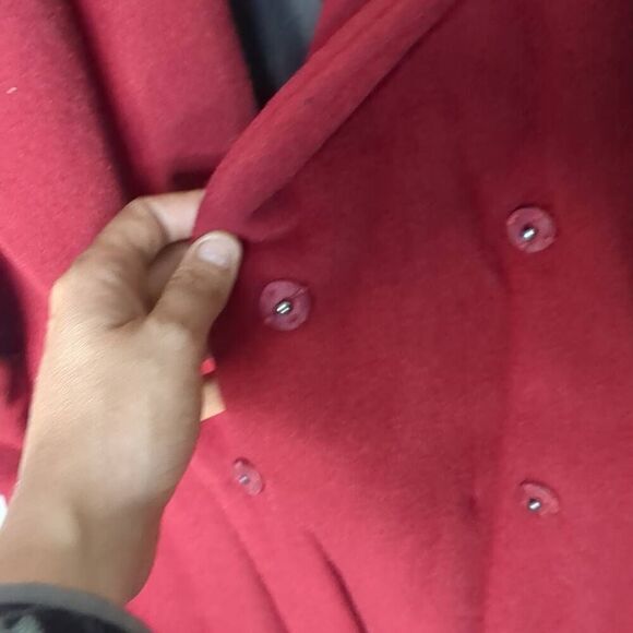 Calvin Klein Dark Red Burgundy Dress Trench Reefer Coat 8 Medium - Picture 5 of 11